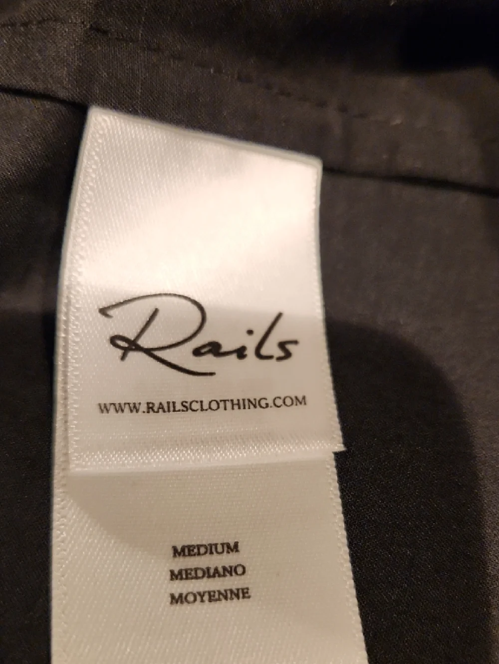 Rails Rizo Cutout Poplin Black Midi Dress with Front V- Neck- Medium - Picture 10 of 11